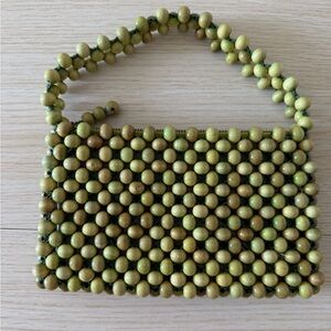Vintage 1960s Jana Beaded Mini Bag | Made in Japan | Green Retro Purse